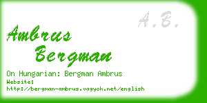 ambrus bergman business card